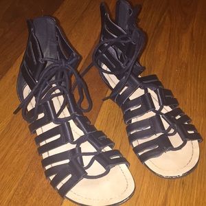 Black fun gladiator sandals